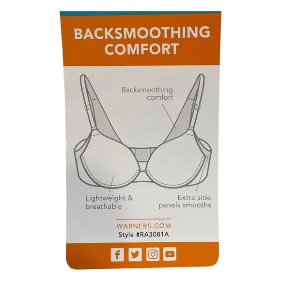 Olga by Warner's T-Shirt Bra Toasted Almond No Side Effects Back Smoothing 40D - Picture 6 of 8